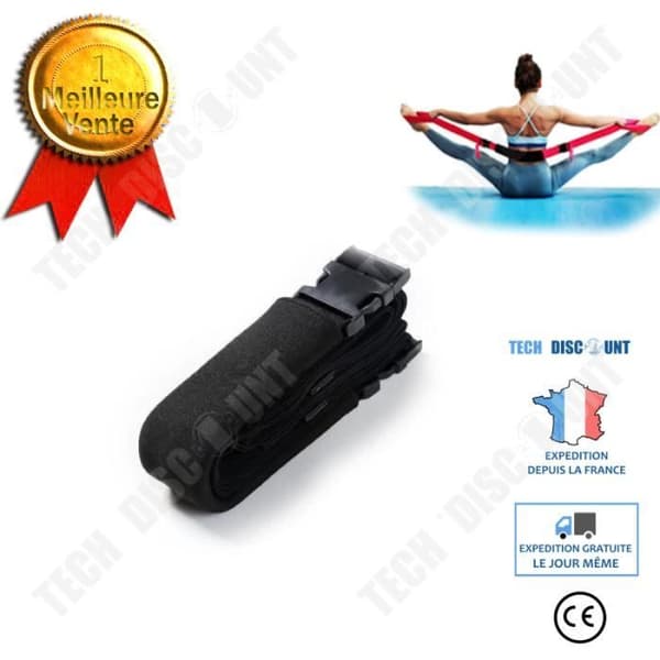 TD® Fitness Tillbehör - Kroppsbyggande, Yoga Fitness Muskel Stretching Band Band Yoga Rally Bälte Word - Svart Typ