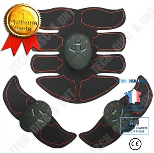 TD® Smart Muskelstimulator Kroppsbantning Massageapparat Elektrisk Arm Vibration Abdominal fettborttagning -Röd