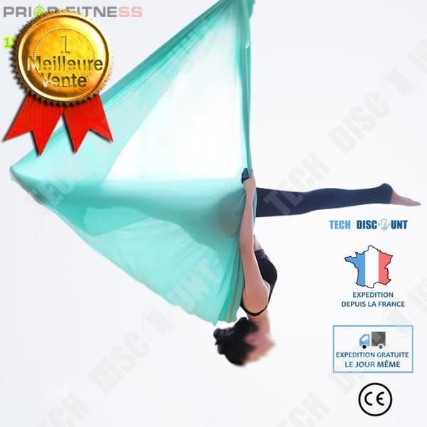 TD® Fitness Accessories - Bodybuilding,7*2,8M Yoga Hammock Solid Anti Gravity Yoga Inversion Air Yoga Swing - Aquamarine Type