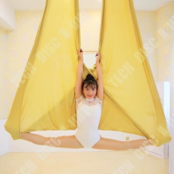 TD® Fitness Accessories - Bodybuilding, FITNESS anterior 4 meter Yoga hängmatta tyg Anti gravity Yogatillbehör - blå