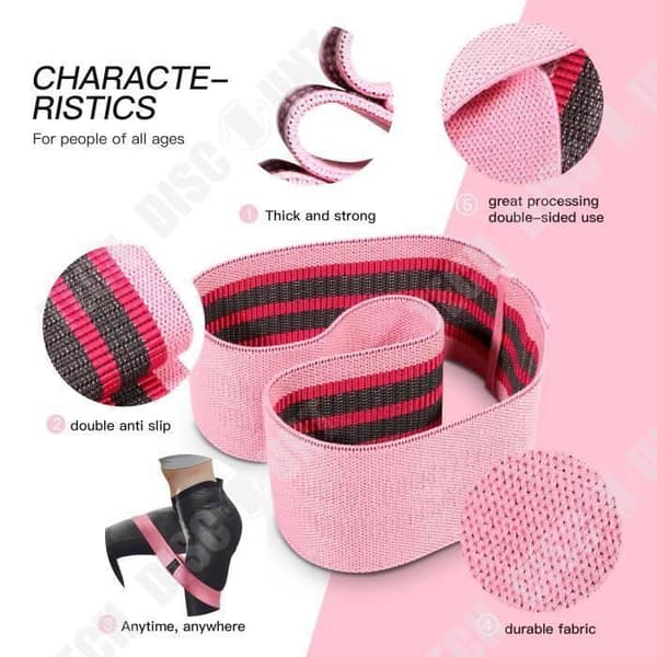 TD® Fitness Elastiskt Band, Resistance Band 3 Styrkenivåer, Träningshöftband för män eller kvinnor Yoga, Pilates