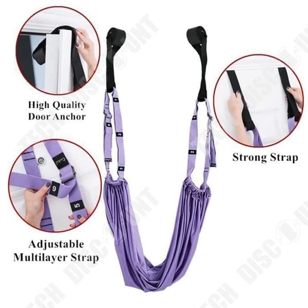 TD® Fitness Accessoarer - Bodybuilding, Yoga Hängmatta Gym Strength Inversion Anti Gravity Aerial Traction Swing - LILA Typ