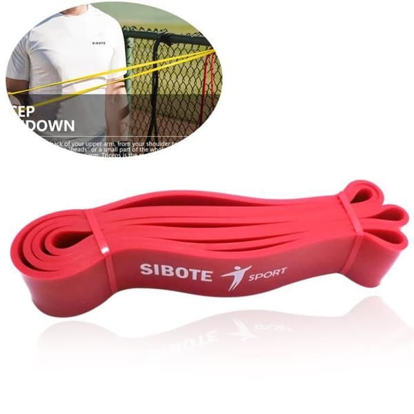 TD® Elastiskt band Motståndsband Styrketräning för män och kvinnor Yoga Pull Extra spänningsband-4,5 cm röd