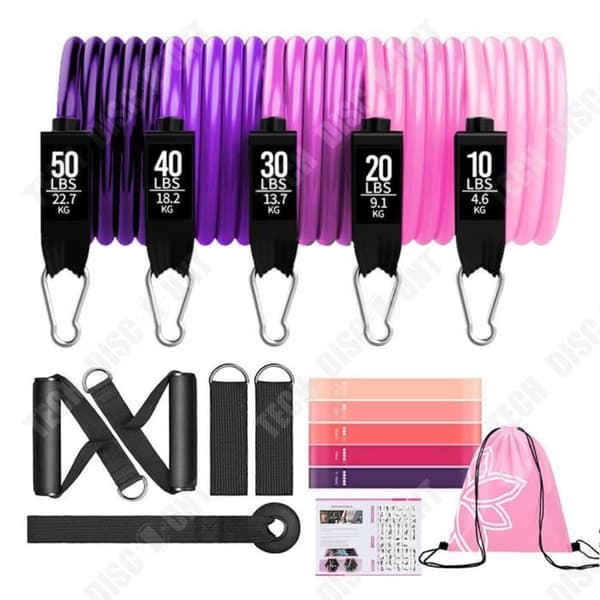 TD® Costume TPE 11 delar set dragrep dam dragbälte latex elastiskt rep fitness motstånd set puller