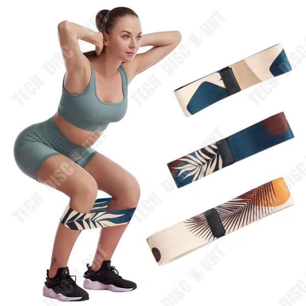 TD® Lönnlöv mönster höftlyft motstånd ring fitness träningsdragare set inomhus yoga elastiskt bälte