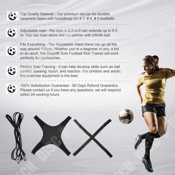 TD® Elastiskt justerbart fotbollsträningsbälte/ fotbollssparksbälte Justerbar nybörjartränare