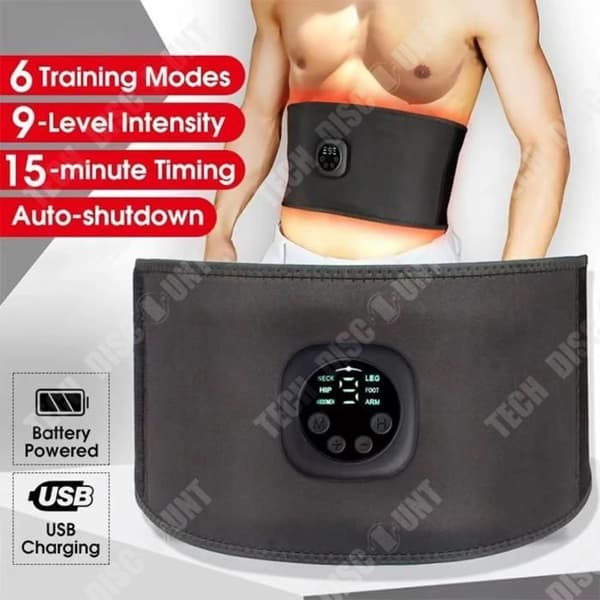 TD® usb-laddning smart EMS mikroström bukträningsinstrument hem lat midja formande fitnessstödbälte