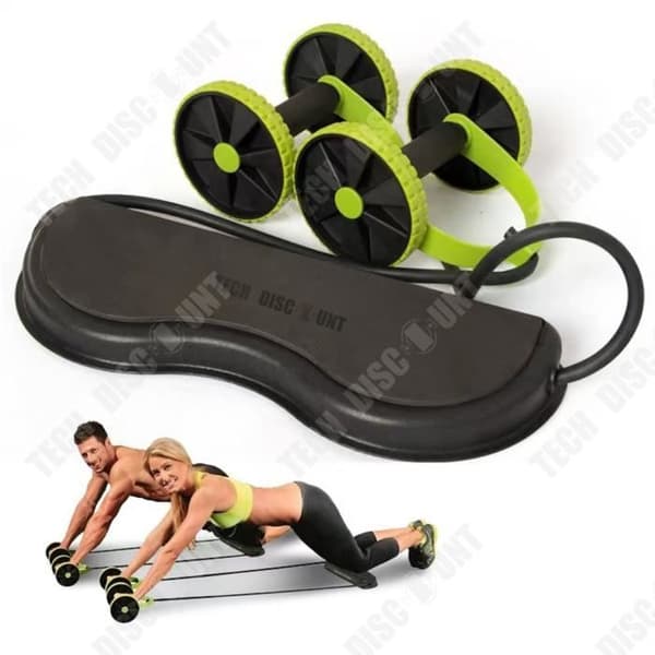 TD® Maghjul bukmuskelhjul fitnesshjul rullrulle dragrep multifunktions bukträningsmaskin