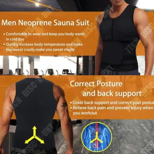 TD® Herr Neopren Body Shaping Bälte Sweatwear Fitness Löpning Sport Yoga Kläder Svett Bantning Midjeväst Storlek L