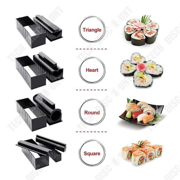 TD® Multifunktionellt Sushiverktyg Gör-det-själv Hem Kök Kreativ Sushi Manuell Risrulle Kombination 11pack