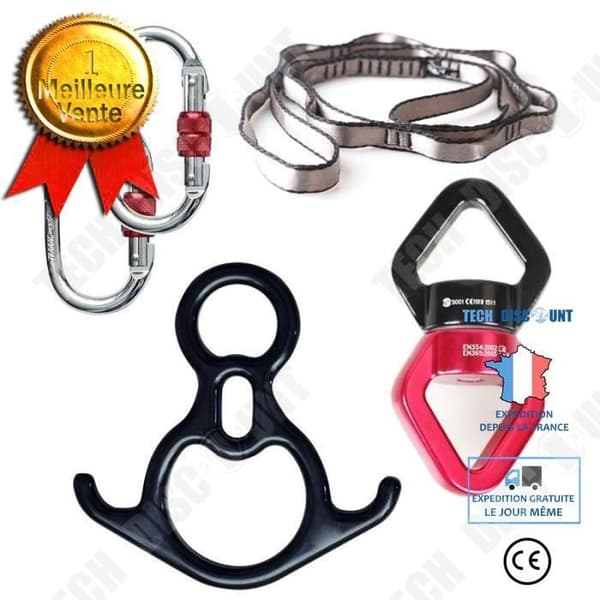 Träningstillbehörssats - TEKNISK RABATT - Stålkarbinhakar - 1,08 kg - För luftyoga - Multifunktionell