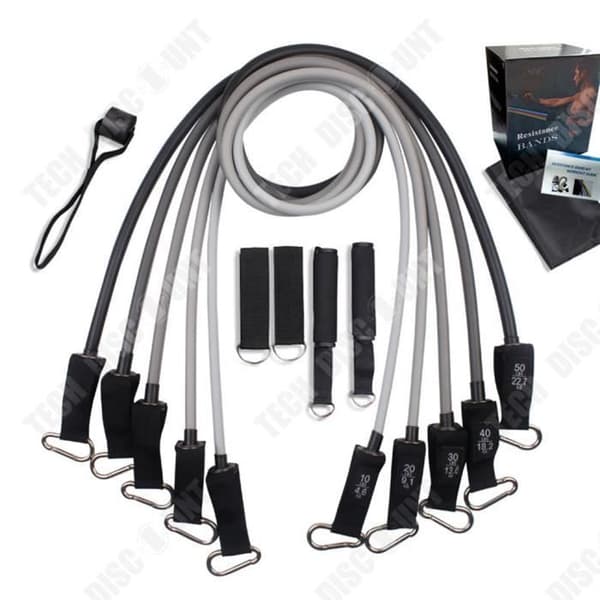 TD® 11-delads avdragare Set 200lb Latexmotståndsdragrep Bröstmuskelträning