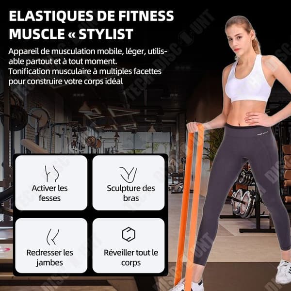 TD Elastic Bodybuilding Pack med 7 elastiska bodybuilding band elastiskt sport motstånd band bodybuilding elastisk bodybuilding