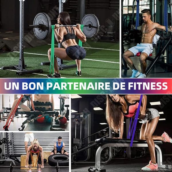 TD Elastic Bodybuilding Pack med 7 elastiska bodybuilding band elastiskt sport motstånd band bodybuilding elastisk bodybuilding