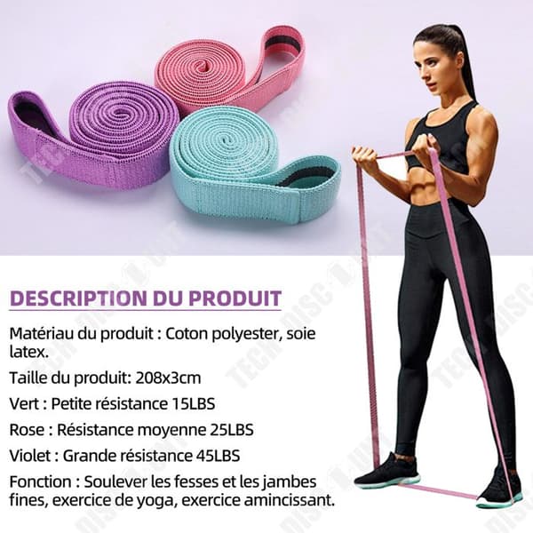 TD Elastic Bodybuilding Set med 3 elastiska bodybuilding band elastiskt sport motstånd band bodybuilding elastisk bodybuilding