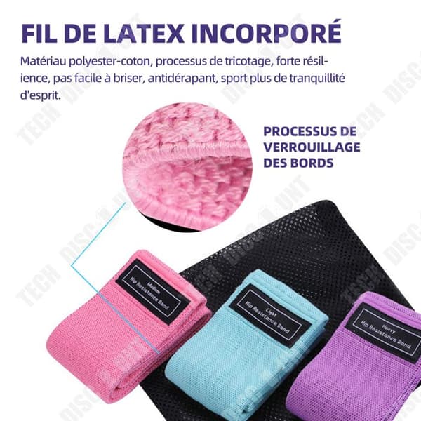 TD Elastic Bodybuilding Set med 3 elastiska bodybuilding band elastiskt sport motstånd band bodybuilding elastisk bodybuilding