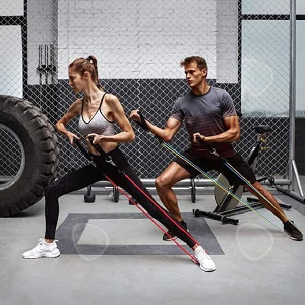 CONFO Fitness Tillbehör - Bodybuilding, Resistance Bands Set 11-delade spänningsband Set upp till 100 lbs