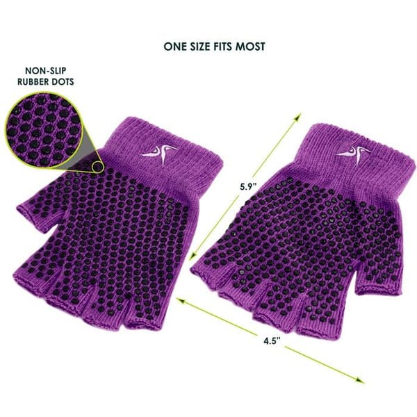 Prosourcefit - ps-2623-yg-lila - Prosource Grippy yogahandskar, halkfria vantarmönster i flera färger