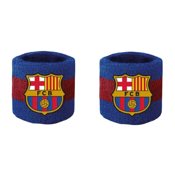 Barcelona FC Cotton Wristband (Pack of 2) Blue/Red One Size