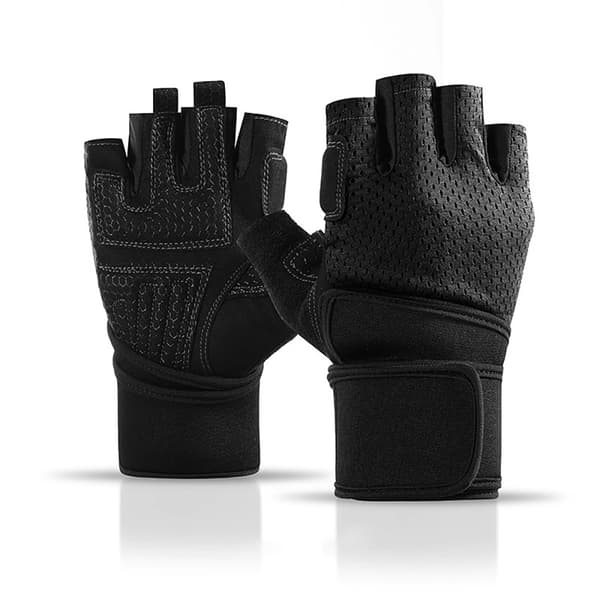 Träningshandskar i nylon och silikon – storlek M, handflatslängd 10,5 cm