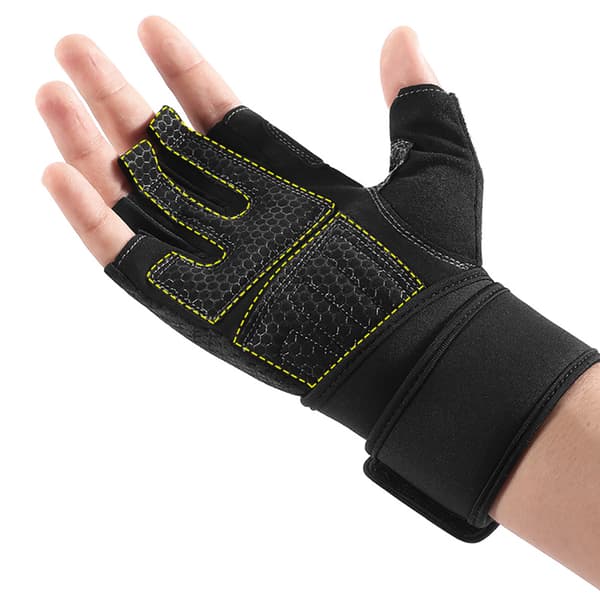 Træningshandsker i nylon og silikone - størrelse XL, håndfladelængde 11,5 cm