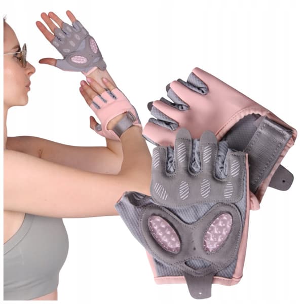 Unisex läder fitness sport fingerlösa gym cykelhandskar