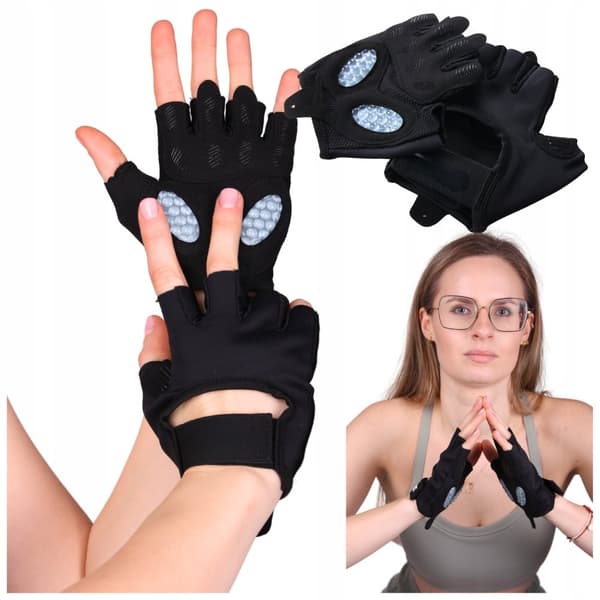 Unisex läder fitness sport fingerlösa gym cykelhandskar
