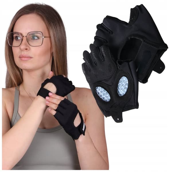 Unisex läder fitness sport fingerlösa gym cykelhandskar