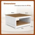 Miniatyrbillede 5 af 8: Kaffebord, 80x80x45 cm, Natur & Hvid