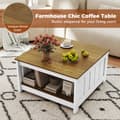 Miniatyrbillede 8 af 8: Kaffebord, 80x80x45 cm, Natur & Hvid