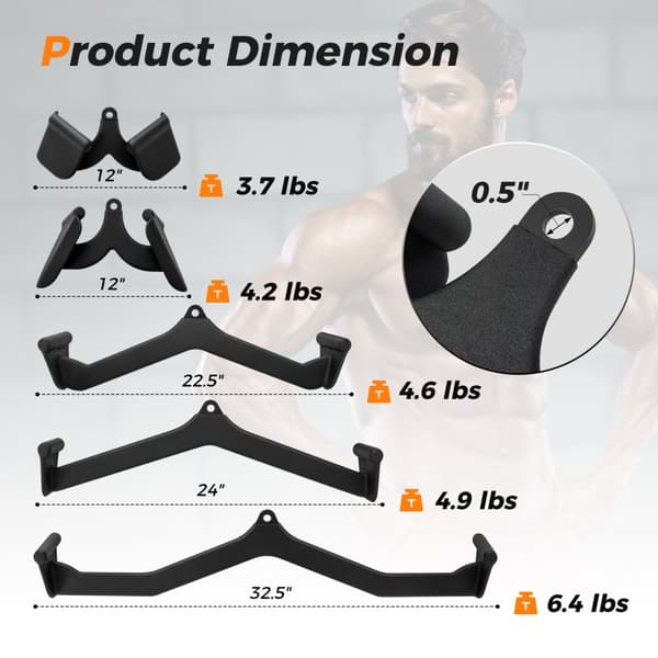 Gym Attachment Set, 12 tum, Svart