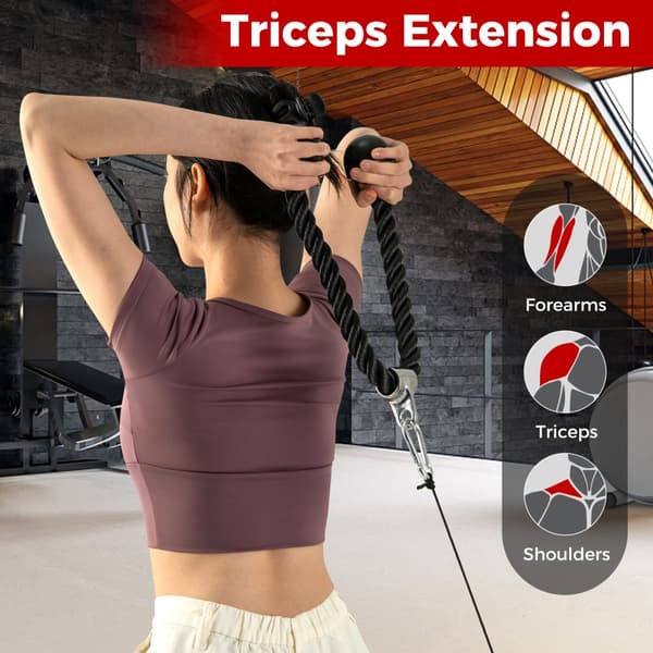 Gym Attachment Set, 4-delars kabelmaskin, svart och silver