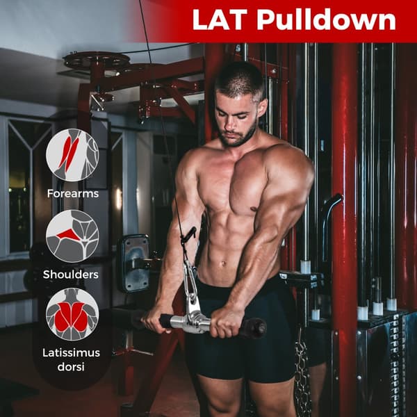 Gym Attachment Set, 4-delars kabelmaskin, svart och silver