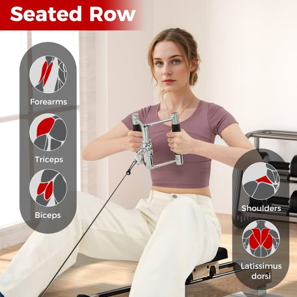 Gym Attachment Set, 4-delars kabelmaskin, svart och silver
