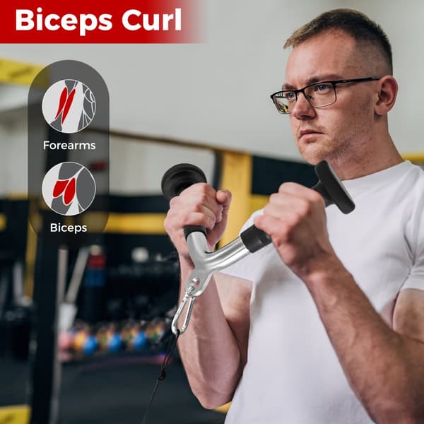 Gym Attachment Set, 4-delars kabelmaskin, svart och silver