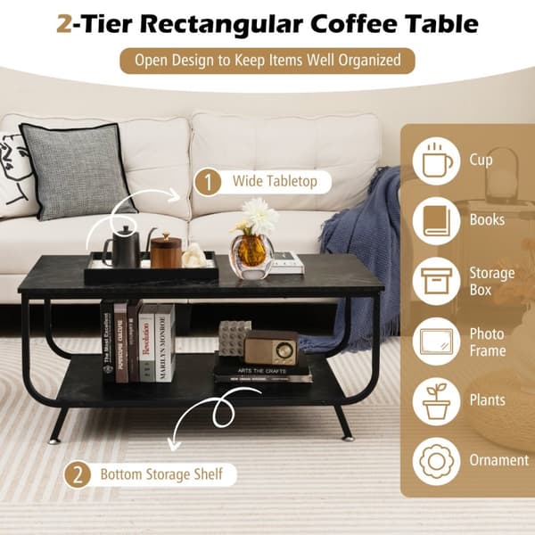 Kaffebord, 105x55x46 cm, Svart