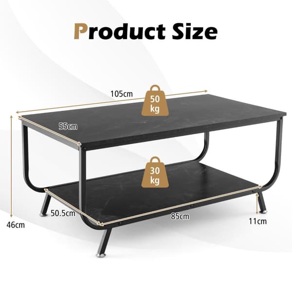 Kaffebord, 105x55x46 cm, Svart