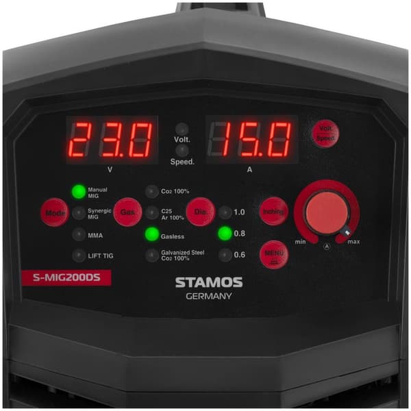 Stamos Germany MIG/MAG-svets - MIG 200; TIG 200; MMA 170 A - Duty Cycle 100 % 230 V - Synergi