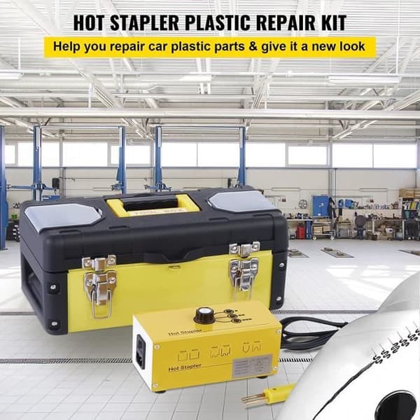 Varmplastreparationssats Varmhäftare Plastsvetssats Justerbar 220V med pistolverktyg (600 agra A349