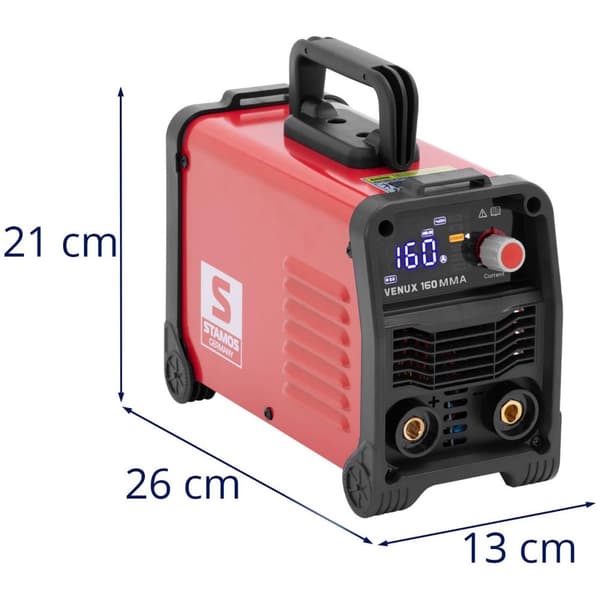 Stamos Germany - MMA-svets med Smart Select System - TIG-Liftarc - 160 A - 60% Duty Cycle - Hot Start - Arc Force - Anti-stick - VRD