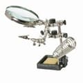 Miniatyrbild 2 av 2: Förstoringsglas på stativ - Ej specificerat - 60 mm - Gjutjärnsfot - Justerbar arm - 2 krokodilklämmor