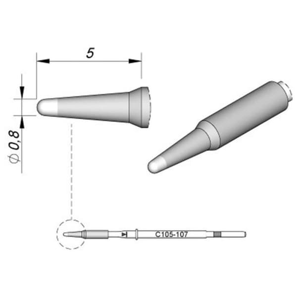 JBC Konisk Lödspets Diameter 0,8 mm - C115107