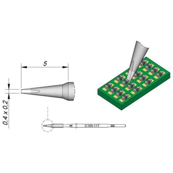 Lödpenna - JBC - Nano - C105117 - Professionell - Trådad - Grön