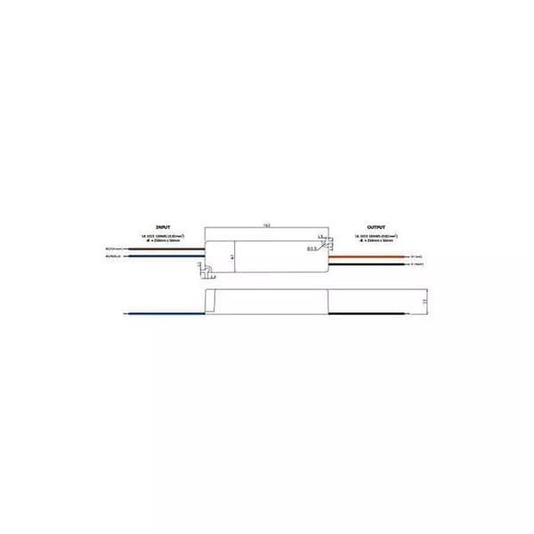 LED strömförsörjning DC 24V 60W IP67 vattentät