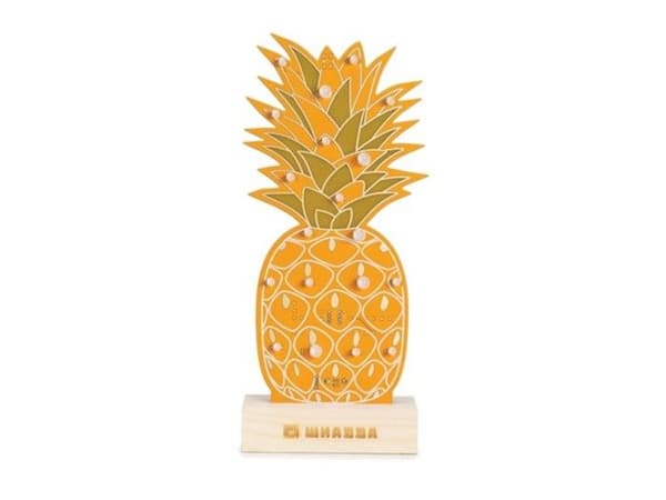 Whadda lödsats, Pineapple XL med 19 RGB-lysdioder och trästativ, kampanjset med gratis lödkolv och plåt