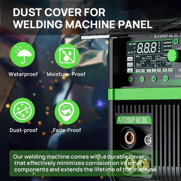200A AC DC ARC MMA/TIG multifunktionell svetsmaskin med flera tillbehör, puls aluminiumsvetsare