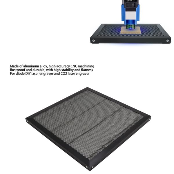 Laserskärmaskin Plattform Aluminiumlegering Laser Bed Arbetsbord 400x400mm Mesh Design