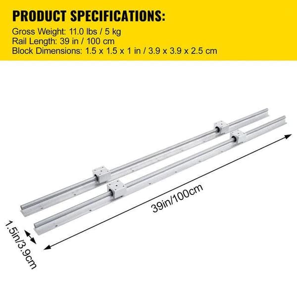 2st SBR12-1000mm linjära styrskenor, exakta och hållbara, lätta att installera, bred applikation