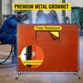 Miniatyrbild 6 av 8: 1,83m x 2,44m svetsgardin med visuellt fönster och 4 hjul, brandbeständigt glasfibermaterial, slitstark metallram, användarvänlig design