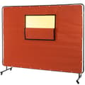 Miniatyrbild 1 av 8: 1,83m x 2,44m svetsgardin med visuellt fönster och 4 hjul, brandbeständigt glasfibermaterial, slitstark metallram, användarvänlig design